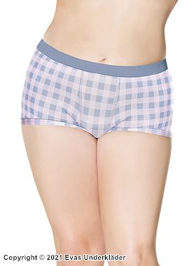 Romantische Boyshort-Höschen, Schachbrettmuster, Plus Size